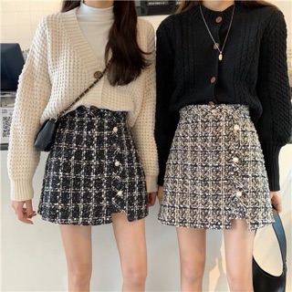 Chân váy tweed 2 màu đen - trắng