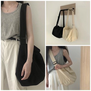 Túi đeo vai đeo chéo unisex vải bố form rộng rãi