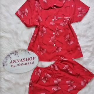 BỘ PIJAMA KATE LỤA NƠ (Hình kèm video thật)