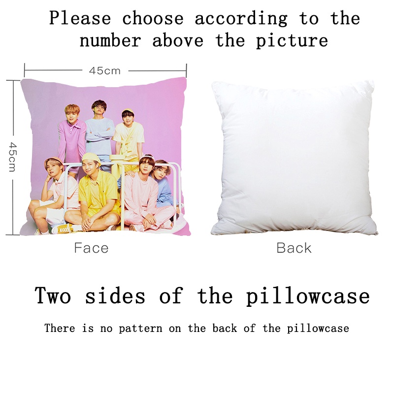Vỏ Gối In Hình BTS BT21 K-pop 45*45cm