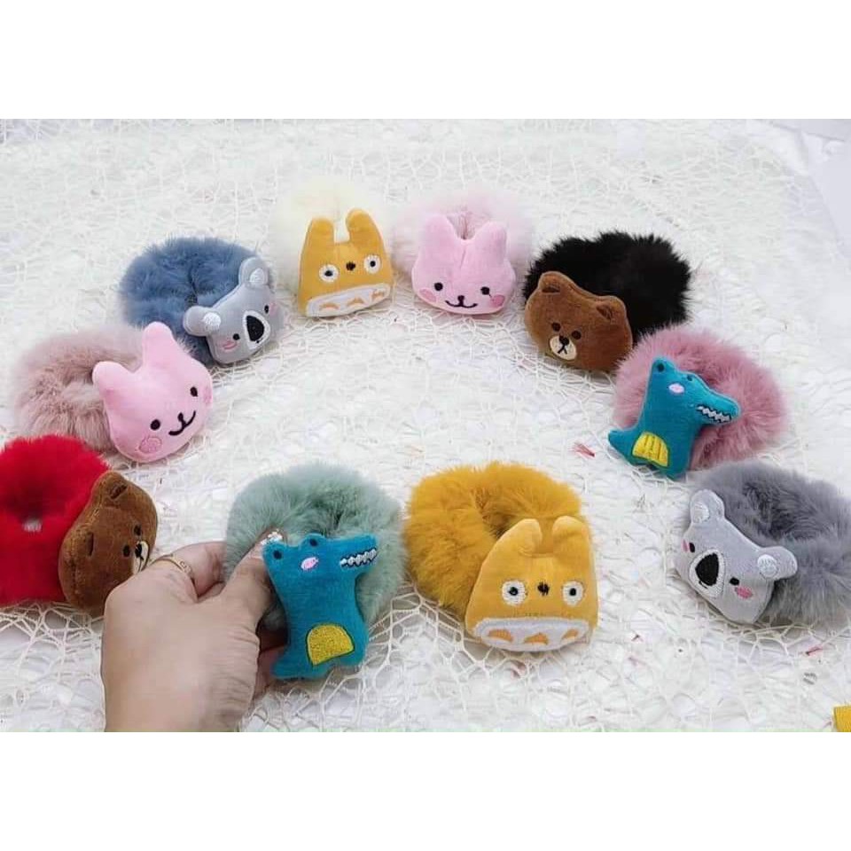 Dây buộc tóc, cột tóc vải nhung mềm kèm stieck to cute cho nữ