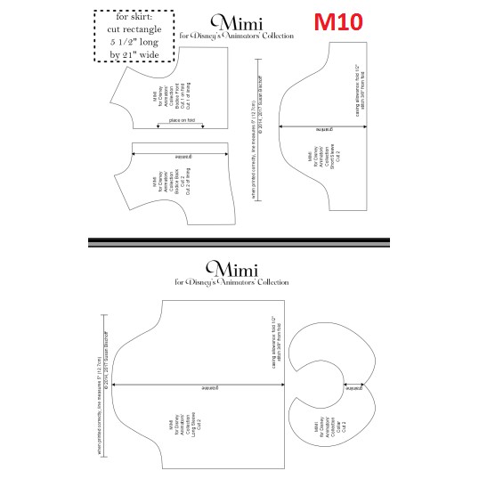 Rập giấy quần áo búp bê M10