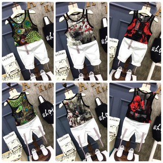 [FREESHIP_Bộ quần áo siêu hot] Bộ quần áo ba lỗ lưới cotton mùa hè siêu đẹp cho bé trai