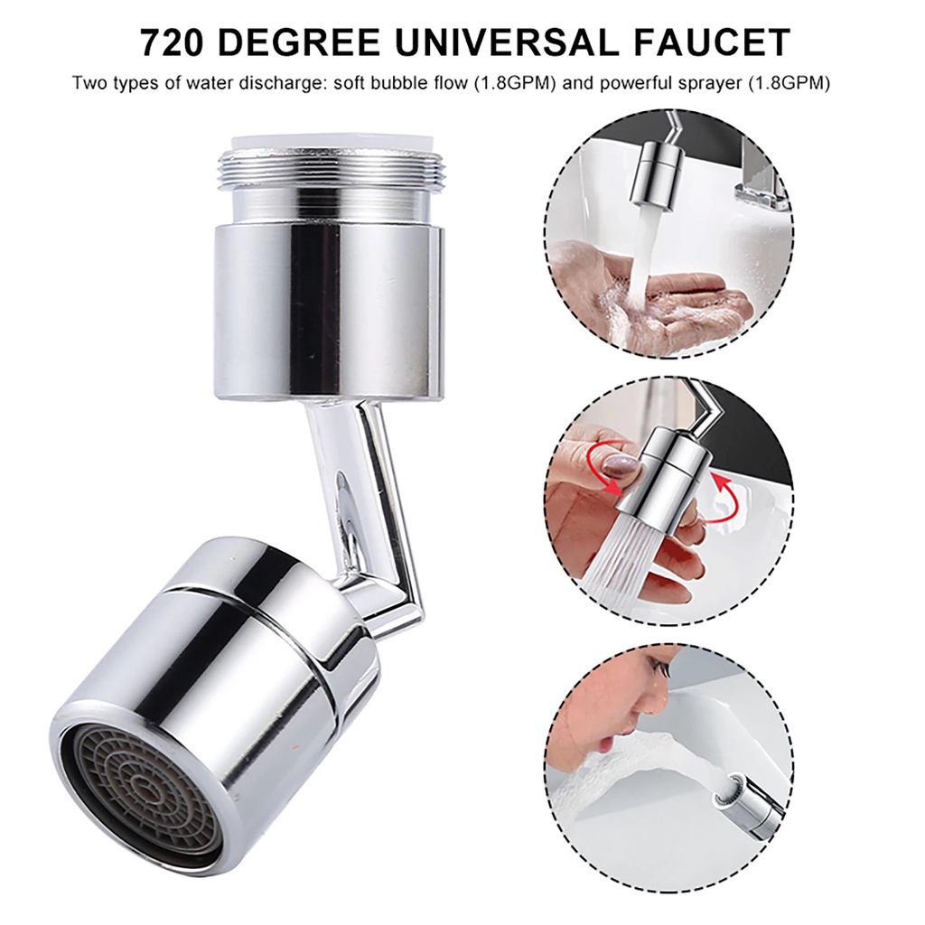 Đầu Vòi Lọc Nước Xoay 720 Chống Bắn Tung Tóe Tiết Kiệm Nước