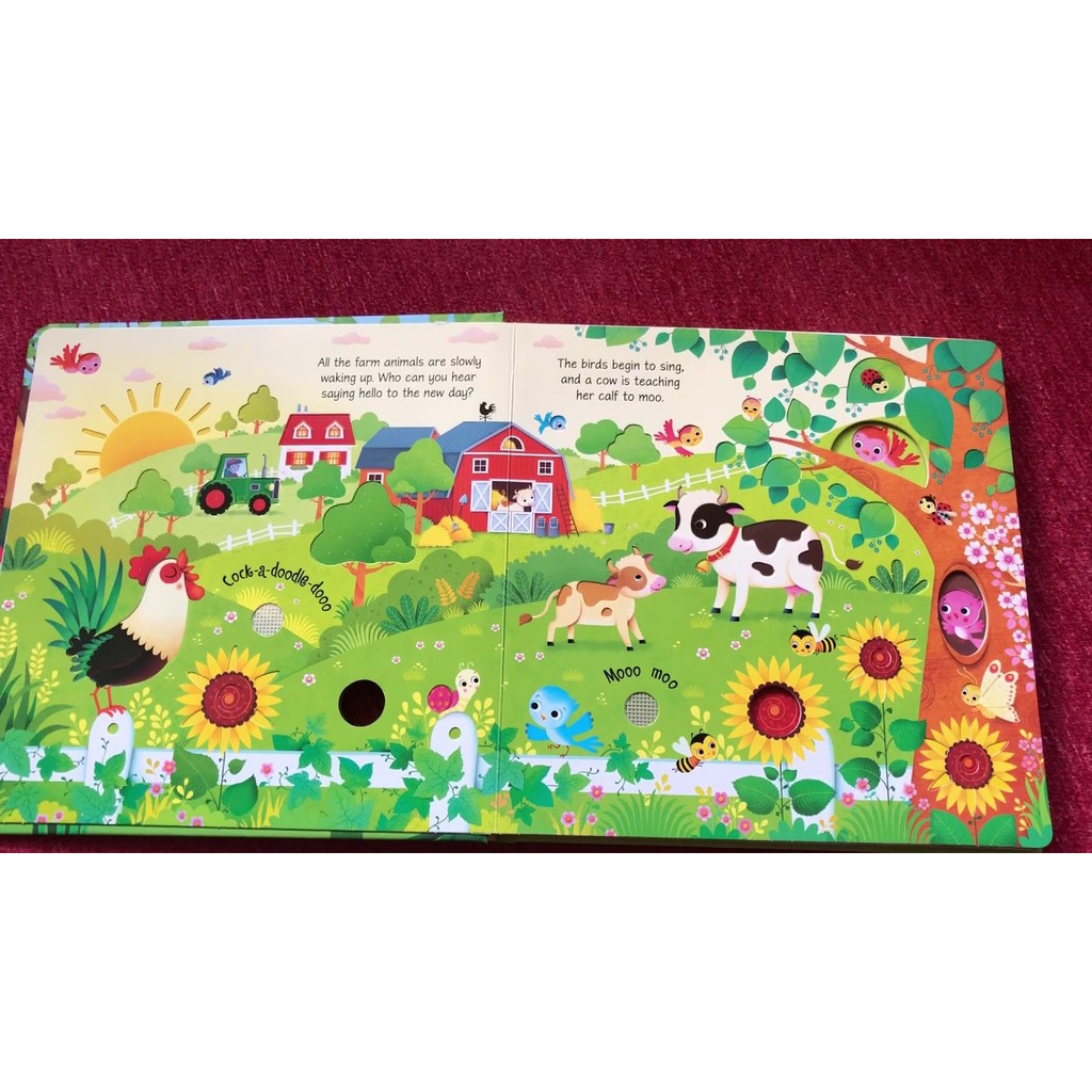 Sách âm thanh Farm Sounds Usborne có tiếng con vật tại nông trại cho bé 6 tháng, 1 tuổi, 2 tuổi