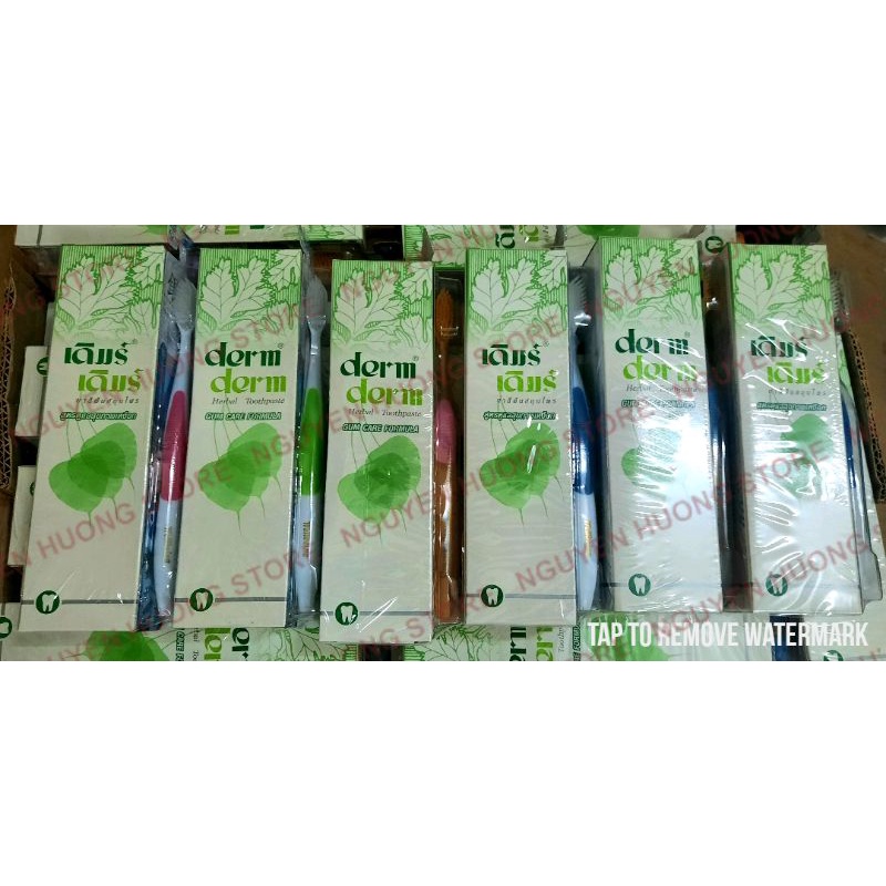 Kem Đánh Răng  thảo dược DERM DERM 160gr Thái Lan, tặng kèm bàn chải Hàn Quốc cao cấp