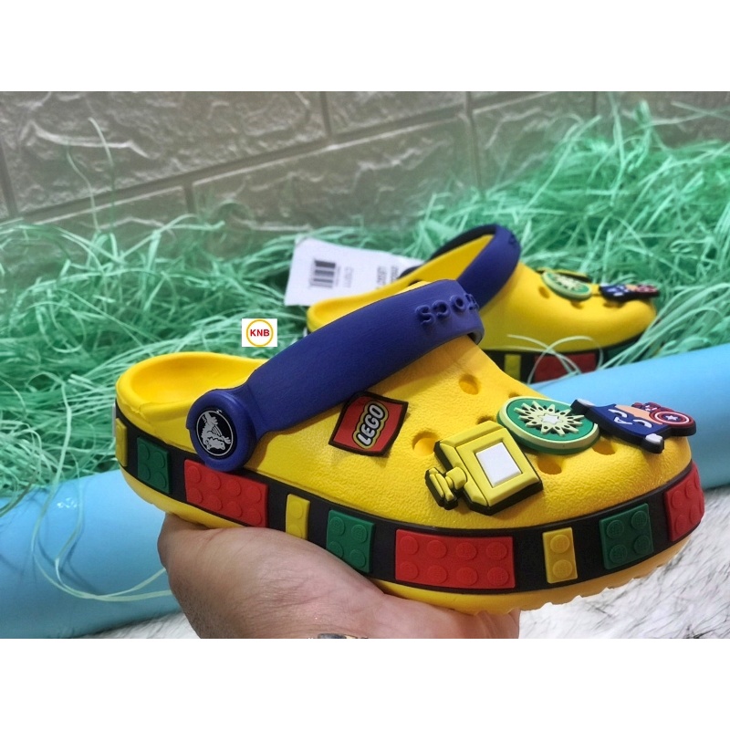 Dép cross lego trẻ em6 jitbitz+FreeShip  dép quai ngang lego nhiều màu VÀNG, hàng cực chất xị
