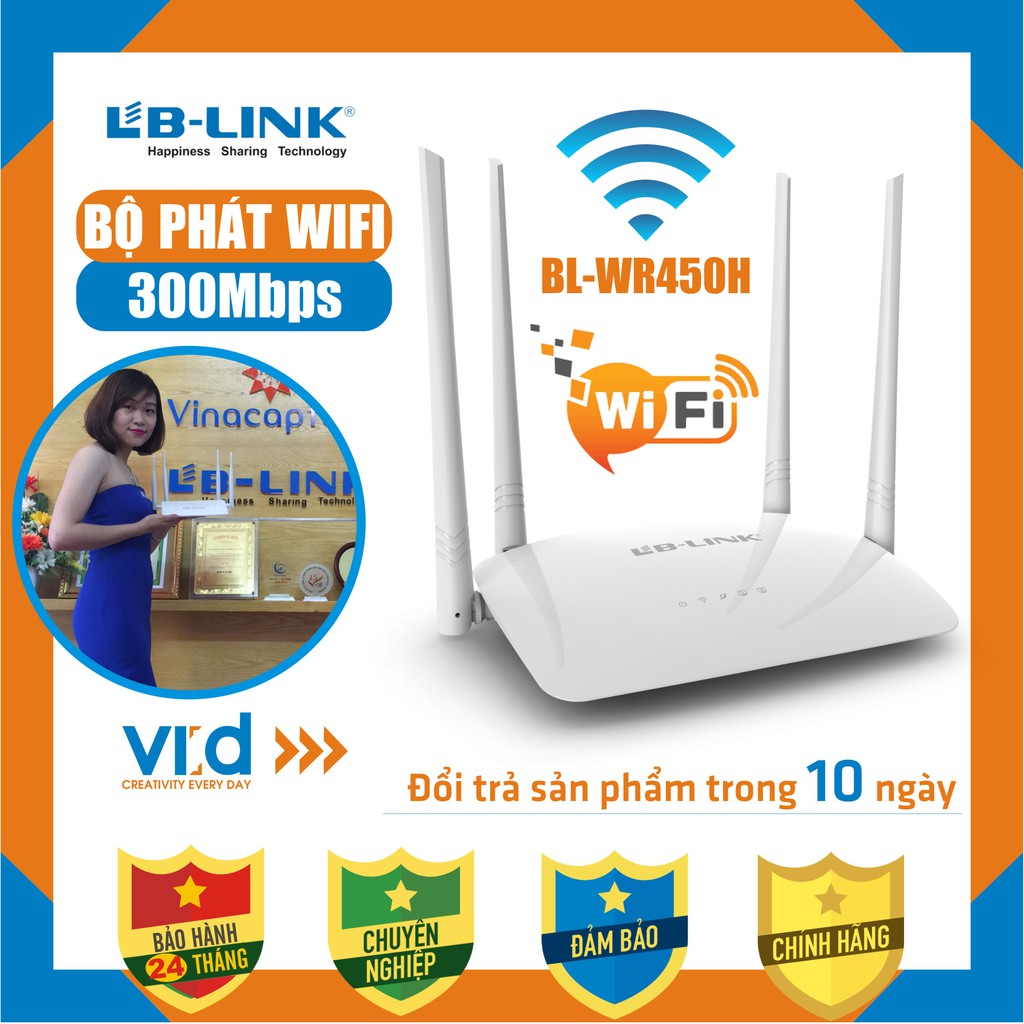 [RẺ VÔ ĐỊCH ]Bộ phát sóng wifi LB-LINK BL-WR450H - Sản phẩm chính hãng - Bảo hành 24 tháng