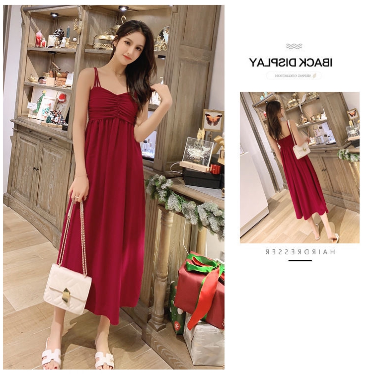 Đầm Sát Nách Dây Mảnh Thiết Kế Trễ Vai Nữ Tính | BigBuy360 - bigbuy360.vn