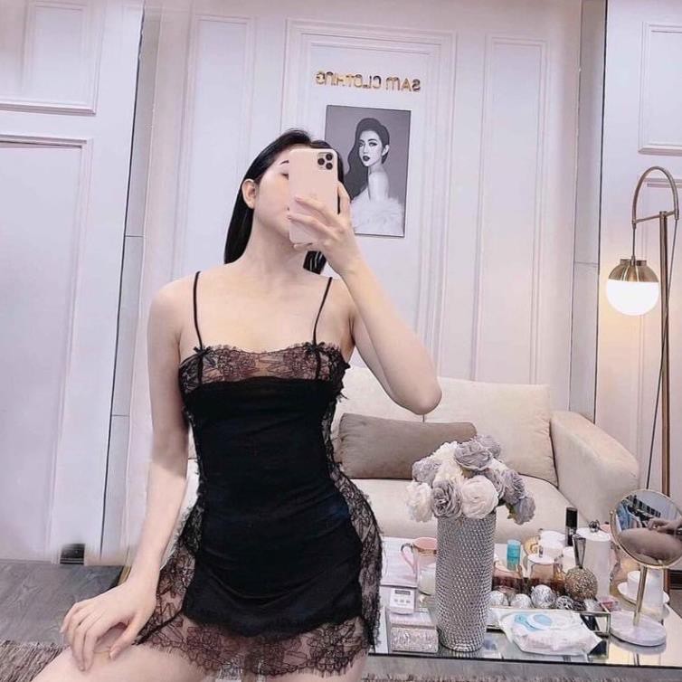 Váy ngủ sexy ren ngực ren hông gợi cảm với màu trắng tinh khôi kèm hình thật khách chụp | BigBuy360 - bigbuy360.vn