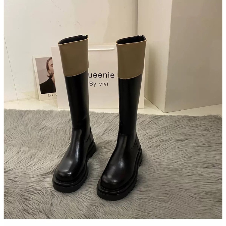 Giày Cao Gót Mũi Tròn Phối Khóa Kéo Thời Trang Dành Cho Nữ