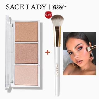 Bảng 3 màu má hồng SACE LADY hiệu ứng lì và mịn lên màu chuẩn chống nước trang điểm lâu trôi 4.5g / 0.15oz