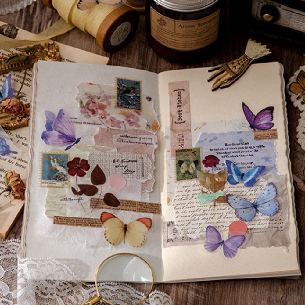 Sticker Dán Trang Trí Sổ Tay DIY Hình Bướm Nhiều Màu Sắc