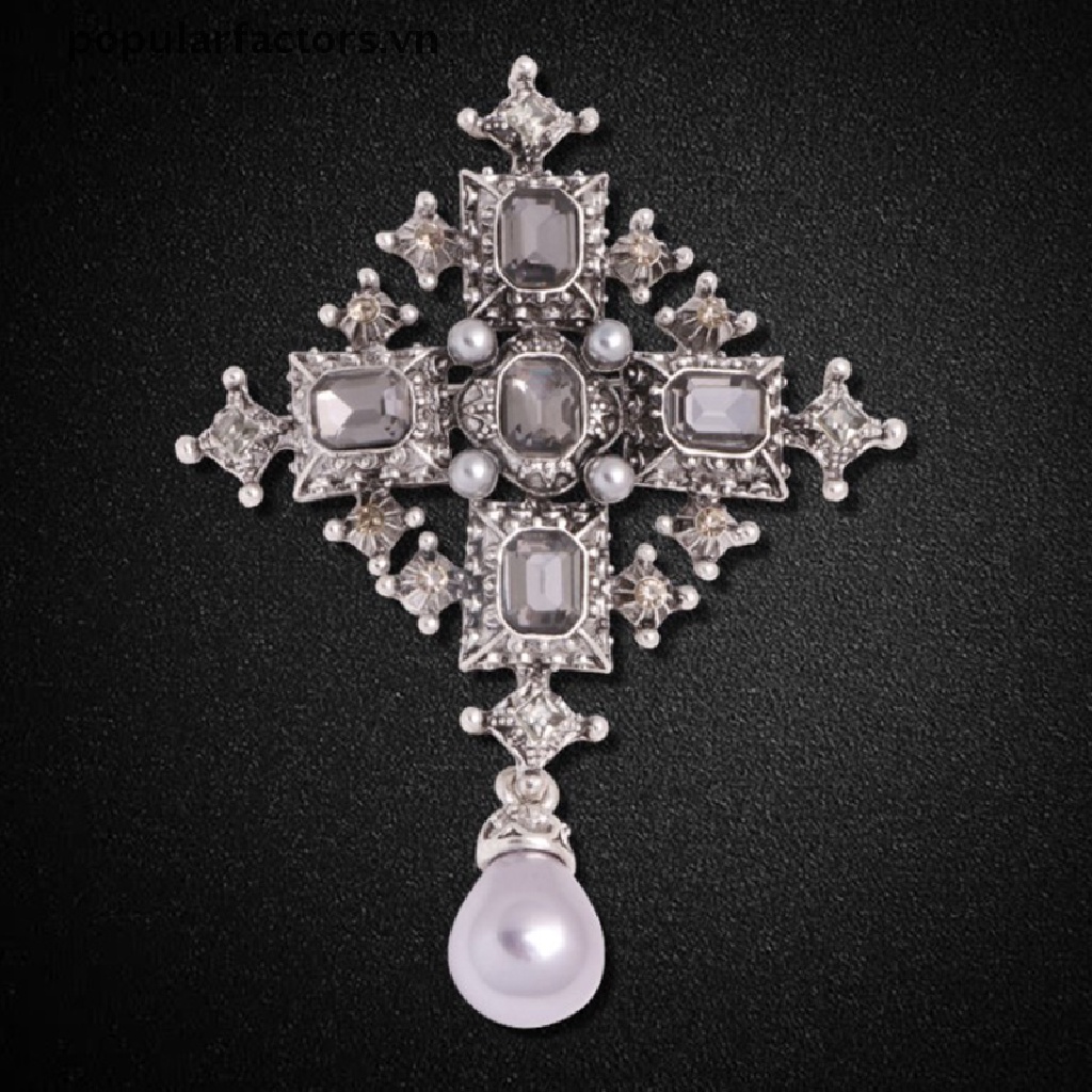 1 Huy Hiệu Cài Áo Hình Thánh Giá Đính Đá Thời Trang [VN]