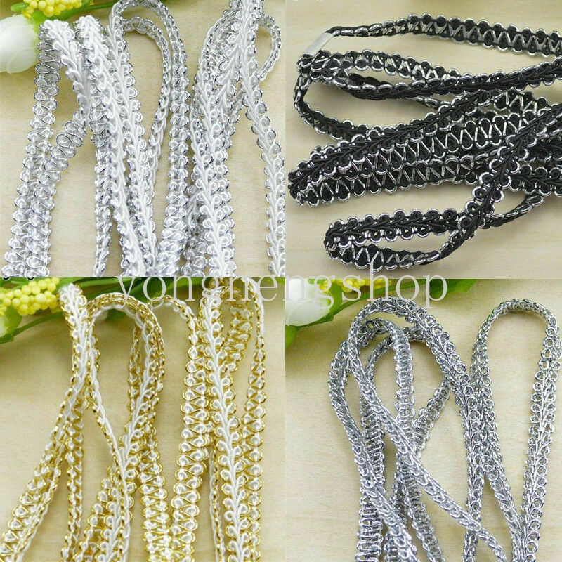 Dây Ruy Băng Ren 5M Màu Vàng/ Bạc Dùng Để May Trang Trí Tiệc Cưới