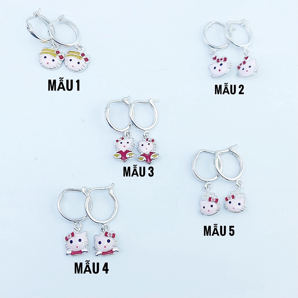 Khuyên tai bạc 925 hình mèo kitty nhập khẩu cho bé yêu kiểu dáng xinh xắn dễ thương, dễ sử dụng - G0073