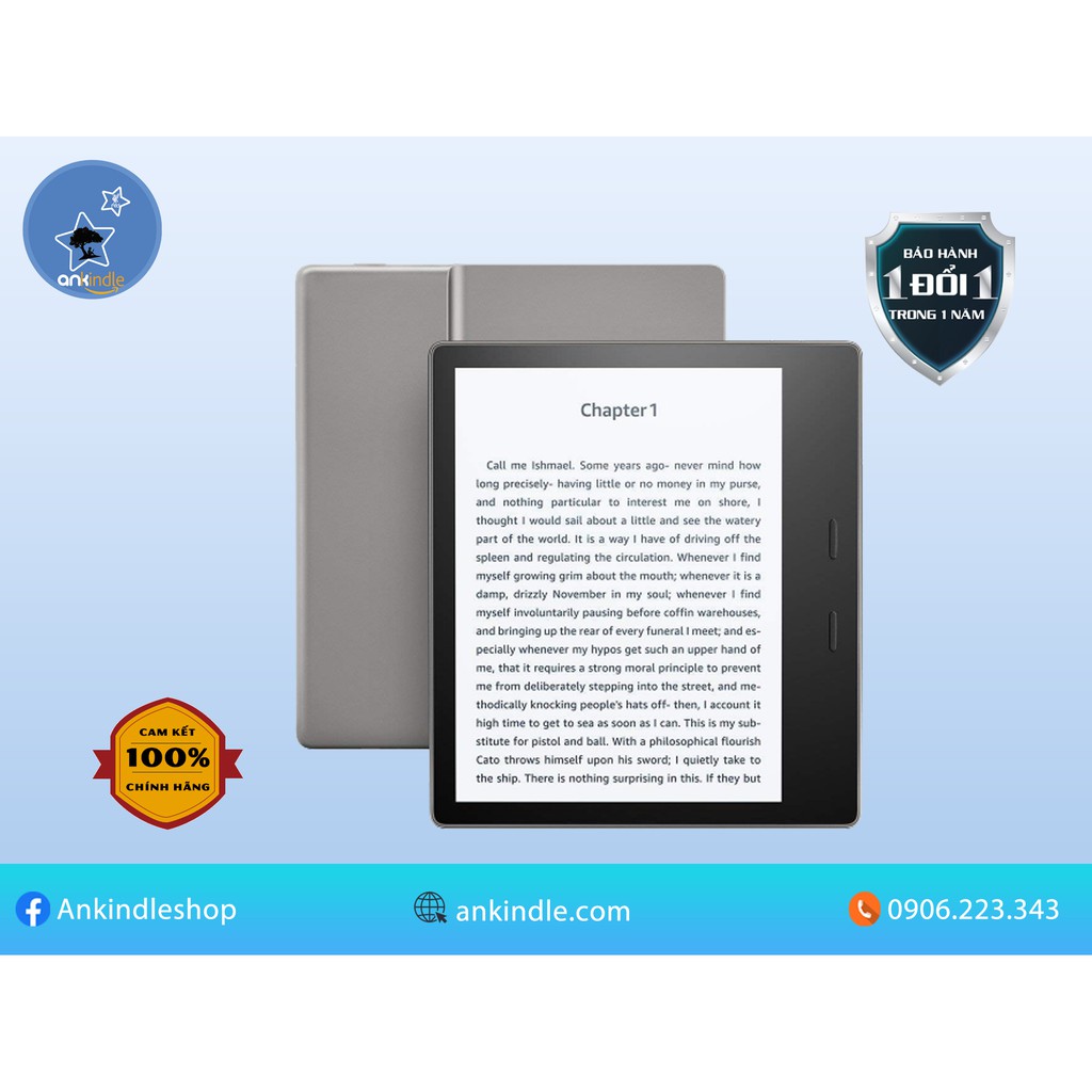 Máy đọc sách Kindle Oasis 2 - gen 9th - chính hãng Amazon - new 100% - chống nước