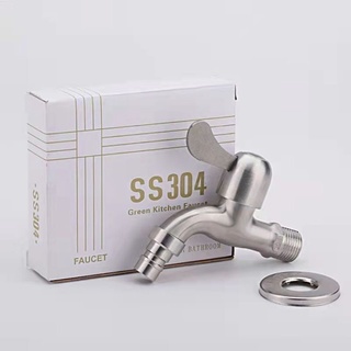 Vòi nước gắn tường sus304 / van khóa tay gạt sus304