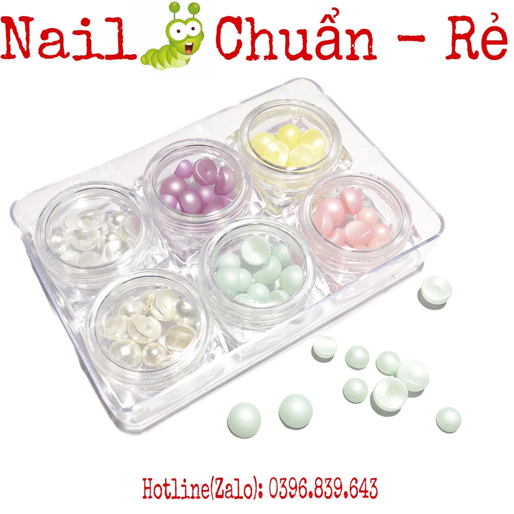 SET HẠT TRAI NỬA  ÔM PHOM MIX MÀU TRANG TRÍ MÓNG - NAIL