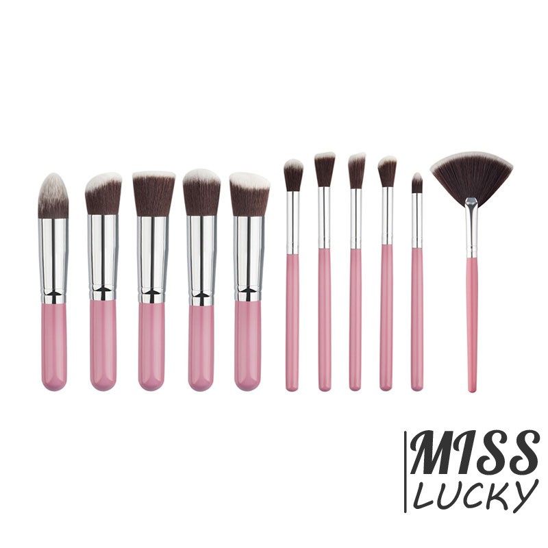 Set 10 cọ trang điểm nền/ má hồng và mắt mini mềm mại