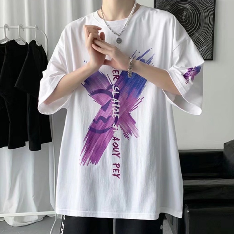 Áo Thun Nam Tay Ngắn Phong Cách Hip Hop Đường Phố Size M-8XL