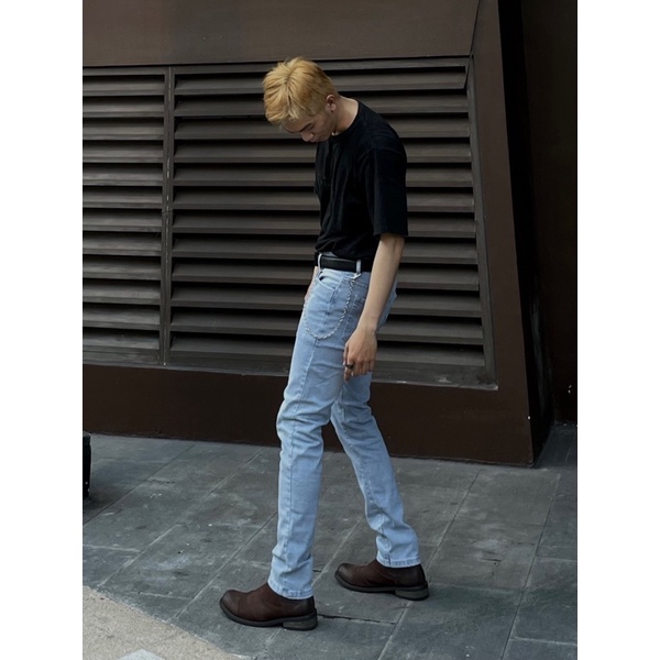 Quần jean nam skinny xanh nhạt TALURETRO quần bò chất jean co dãn kèm ảnh thật