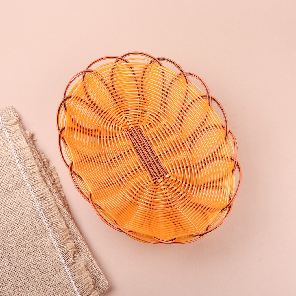 Rổ nhựa mây đựng rau củ quả và trái cây Bam House dạng oval kích thước lớn cao cấp RM02 – Gia dụng bếp