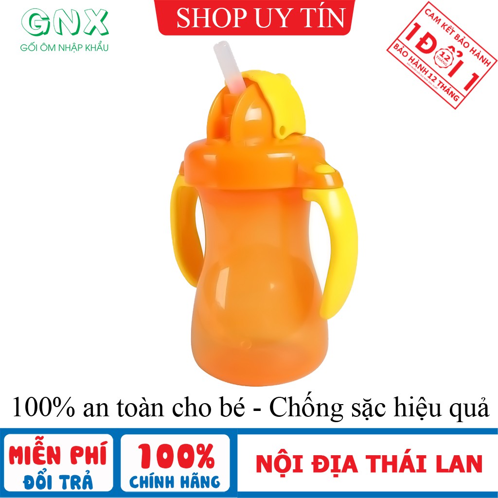 Bình tập uống nước có ống hút Pigeon 150ml Nhật Bản có tay cầm PM20011