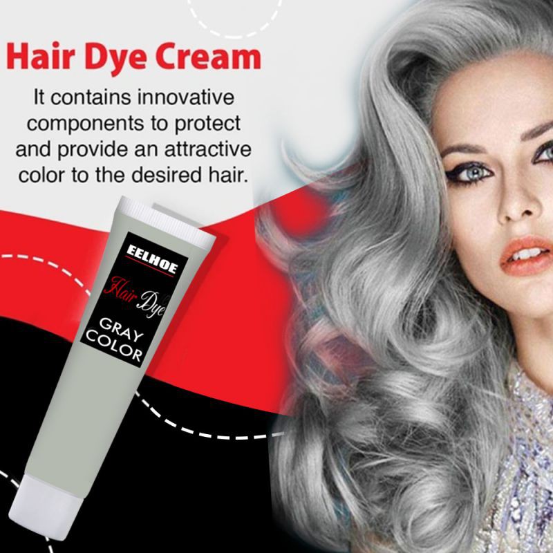 Grey Hair Color Dye Cream, Non-Toxic DIY Silver Hair Dye, Natural Popular Hair Coloring Cream