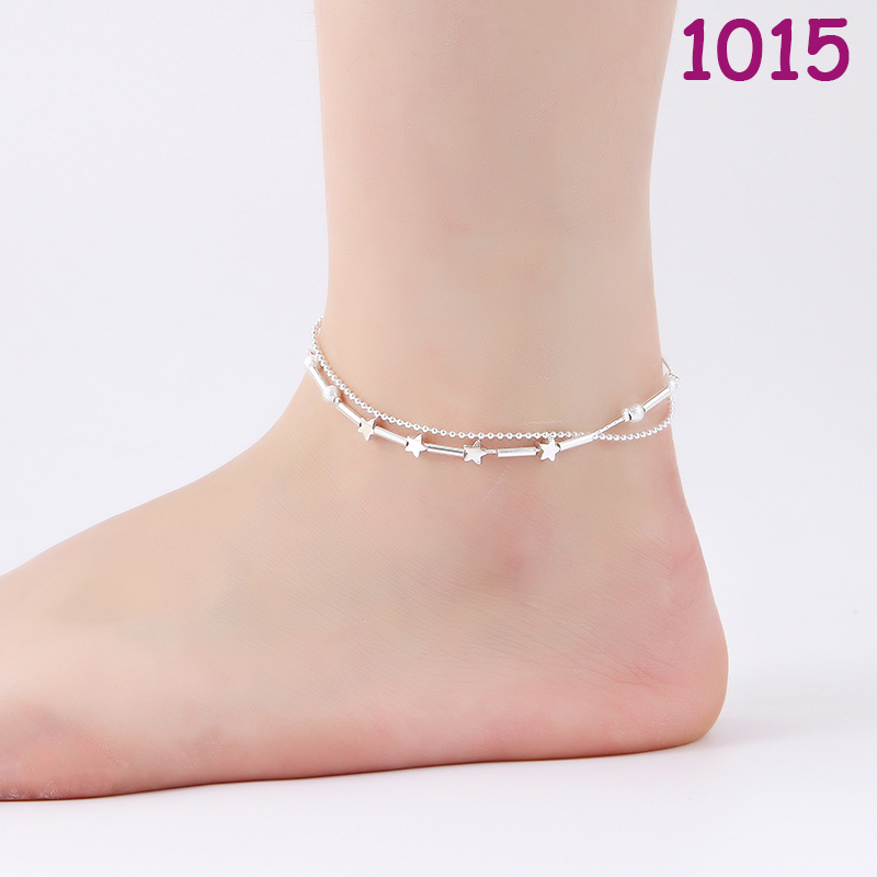 Lắc Chân Fashion Silver Anklet Women Bead Multilayer Foot Chain Jewelry Accessories Beach Summer Gift | BigBuy360 - bigbuy360.vn