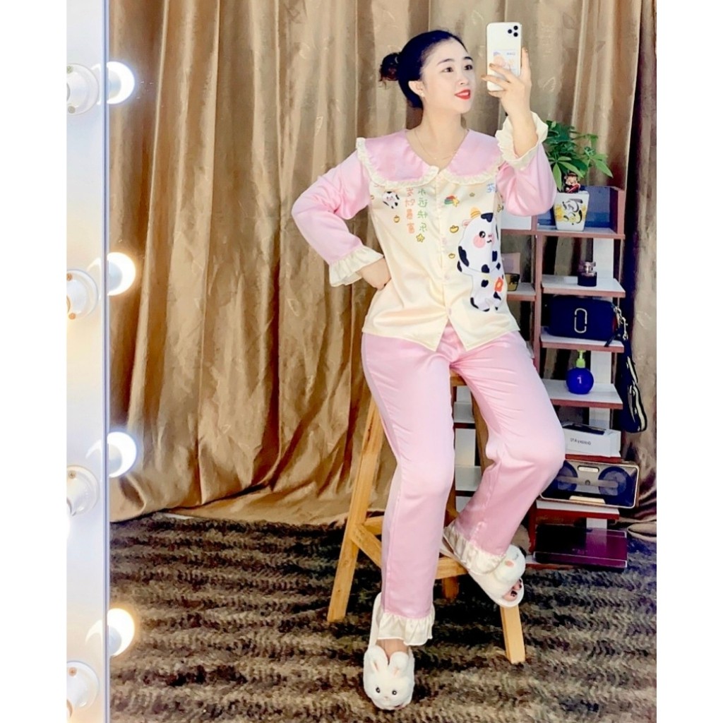 Đồ bộ nữ pijama satin tay dài nh01 | BigBuy360 - bigbuy360.vn