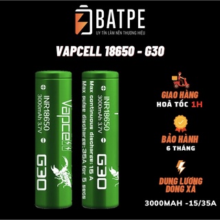 Pin sạc xả cao 18650 vapcell g30 3000mah mới 100%