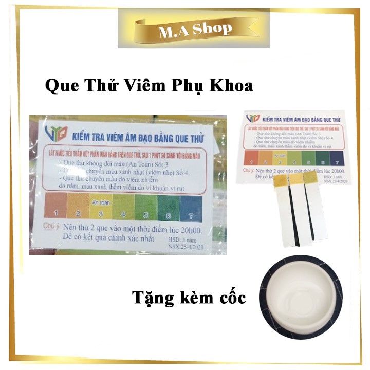 QUE THỬ VIÊM PHỤ KHOA - QUE KIỂM TRA ÂM ĐẠO Tặng kèm cốc