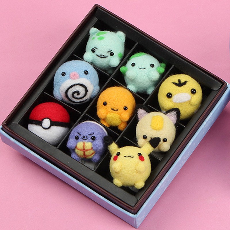 Len Chọc Handmade, Bộ Kit Len Chọc Combo 9 Bé Pokemon