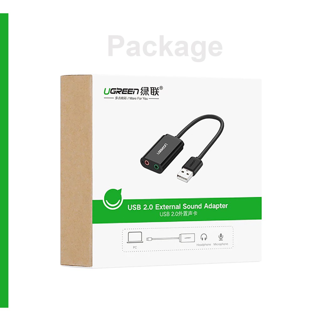 Cáp USB 2.0 ra Audio + Mic Cao Cấp UGREEN