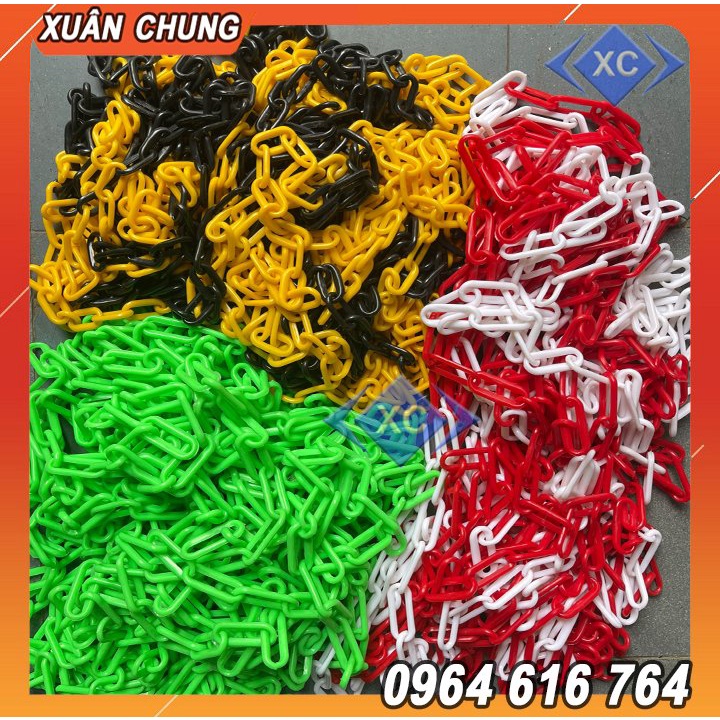 Dây Xích Nhựa, cảnh báo, phân làn, vàng đen, trắng đỏ loại đẹp(túi 25m)
