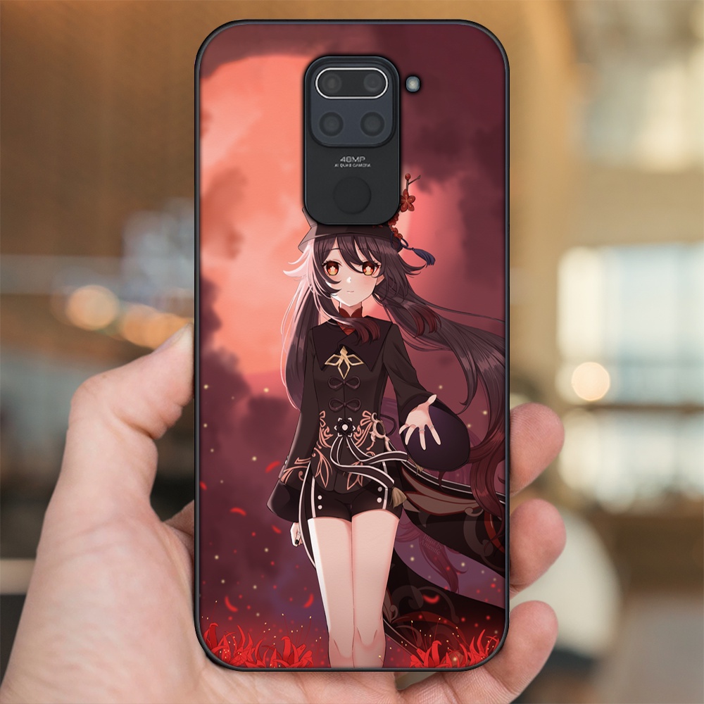 Ốp lưng Xiaomi Redmi Note 9 viền đen in hình Hutao Genshin Impact