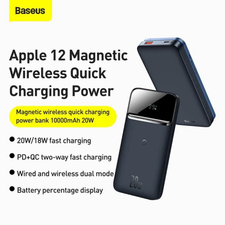 Baseus 20W Magnetic wireless quick charging power bank 10000mAh For Iphone12
