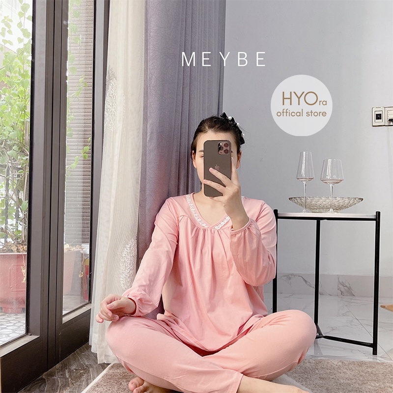 Bộ bầu mặc nhà sau sinh cotton có khóa mở cho con bú Freesize dưới 69kg SS-1