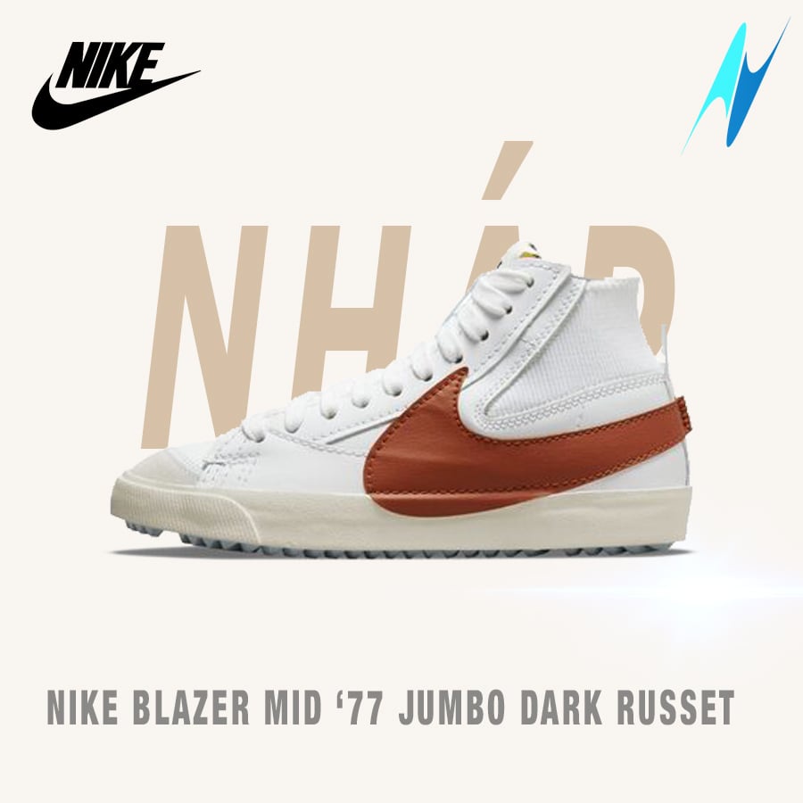 Giày nam Nike Blazer Mid ’77 Jumbo Dark Russet Chính hãng 100%