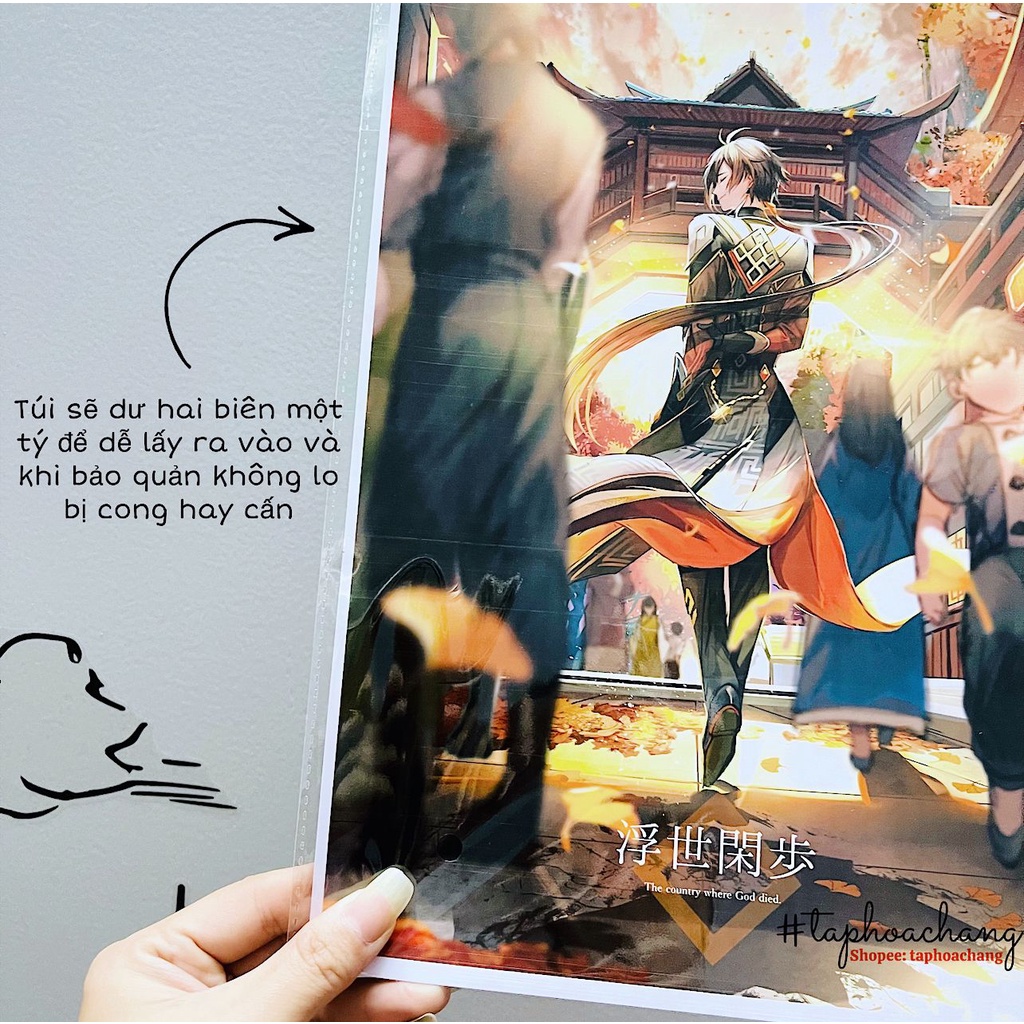Túi đựng Poster khổ A4 / A5 - Túi bảo vệ Poster A4 / A5 - Sleeve Poster