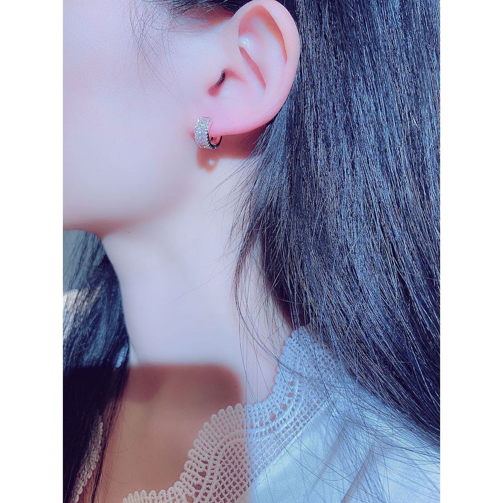 Khuyên Tai Tròn Đính Đá Sang Trọng Cho Nữ