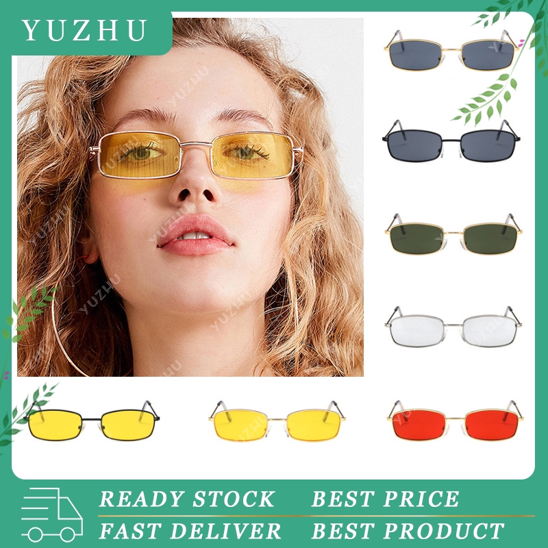 Kính Mát Gọng Chữ Nhật Nhỏ Màu Kẹo Ngọt Phong Cách Retro Hàn Quốc