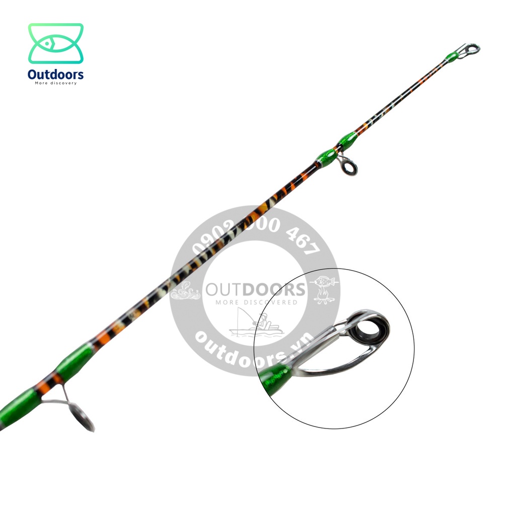 Cần câu máy Coastline TIGER SHARK 2m1/2m4 (Da beo-Fuji Oring) đầu bu chống xoắn