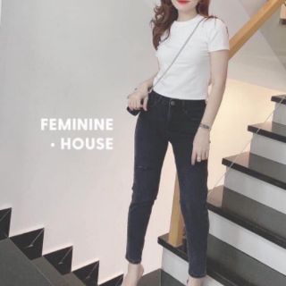 Áo thun croptop phom nhỏ cổ tròn