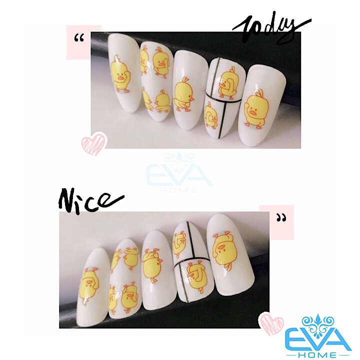 Miếng Dán Móng Tay 3D Nail Sticker Tráng Trí Hoạt Hình  Hoạ Tiết Gà Con HY272