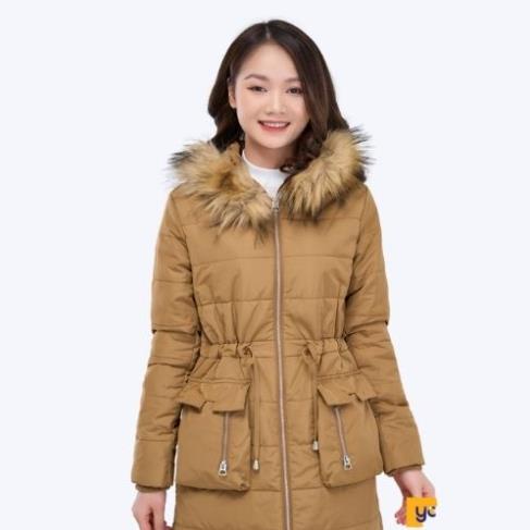 Áo phao Yody nữ dáng dài cõ mũ, áo khoác nữ cao cấp PHN4008 😍 | BigBuy360 - bigbuy360.vn