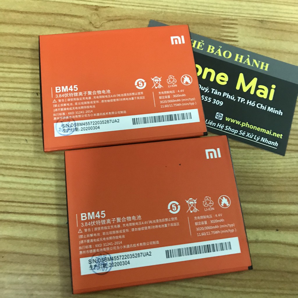 Pin Redmi Note 2 BM45 3020mAh Zin -Bảo Hành 3 Tháng