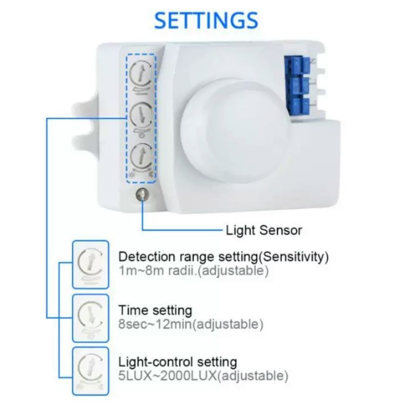 Công tắc Cảm biến chuyển động Vi sóng xuyên tường - Microwave Wave Radar Sensor Motion Switch