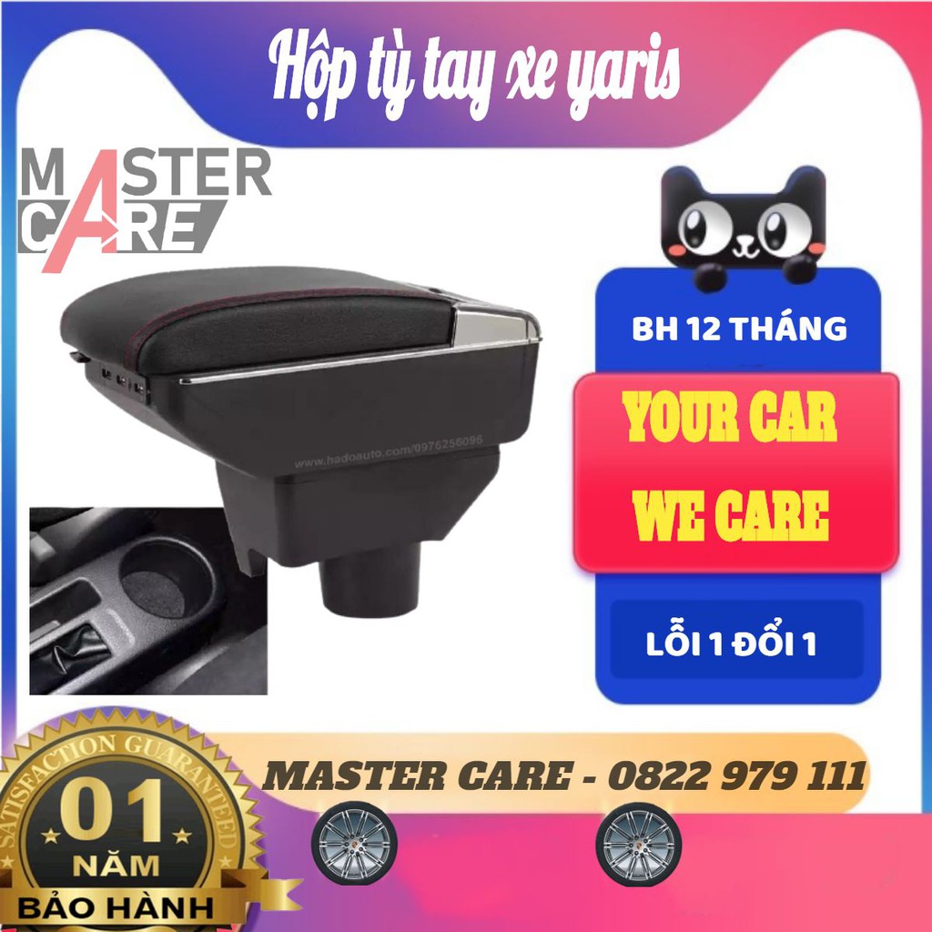 Hộp tỳ tay xe YARIS / VIOS 2014-2019 cao cấp tích hợp cổng sạc USB - Bảo hành 12 tháng